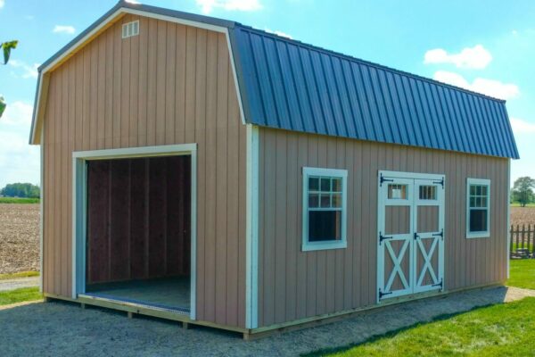 extra high garage shed built on site in lancaster ohio