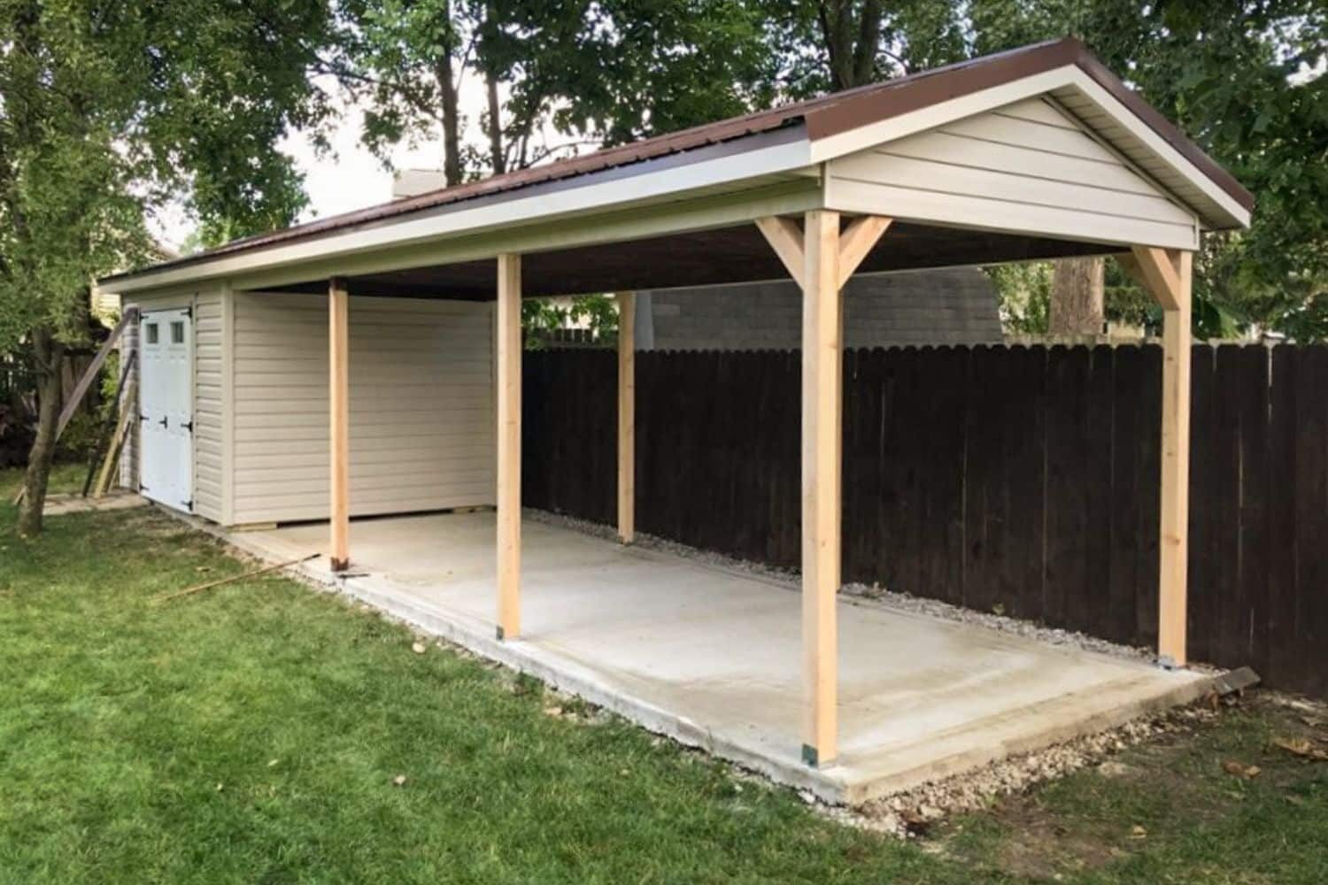 covered concrete shed foundation in ohio