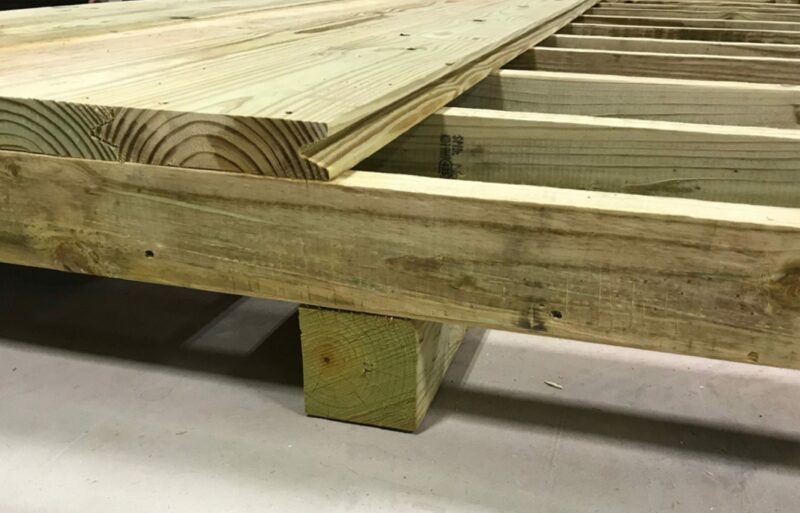 treated 2x8 wood flooring for sheds