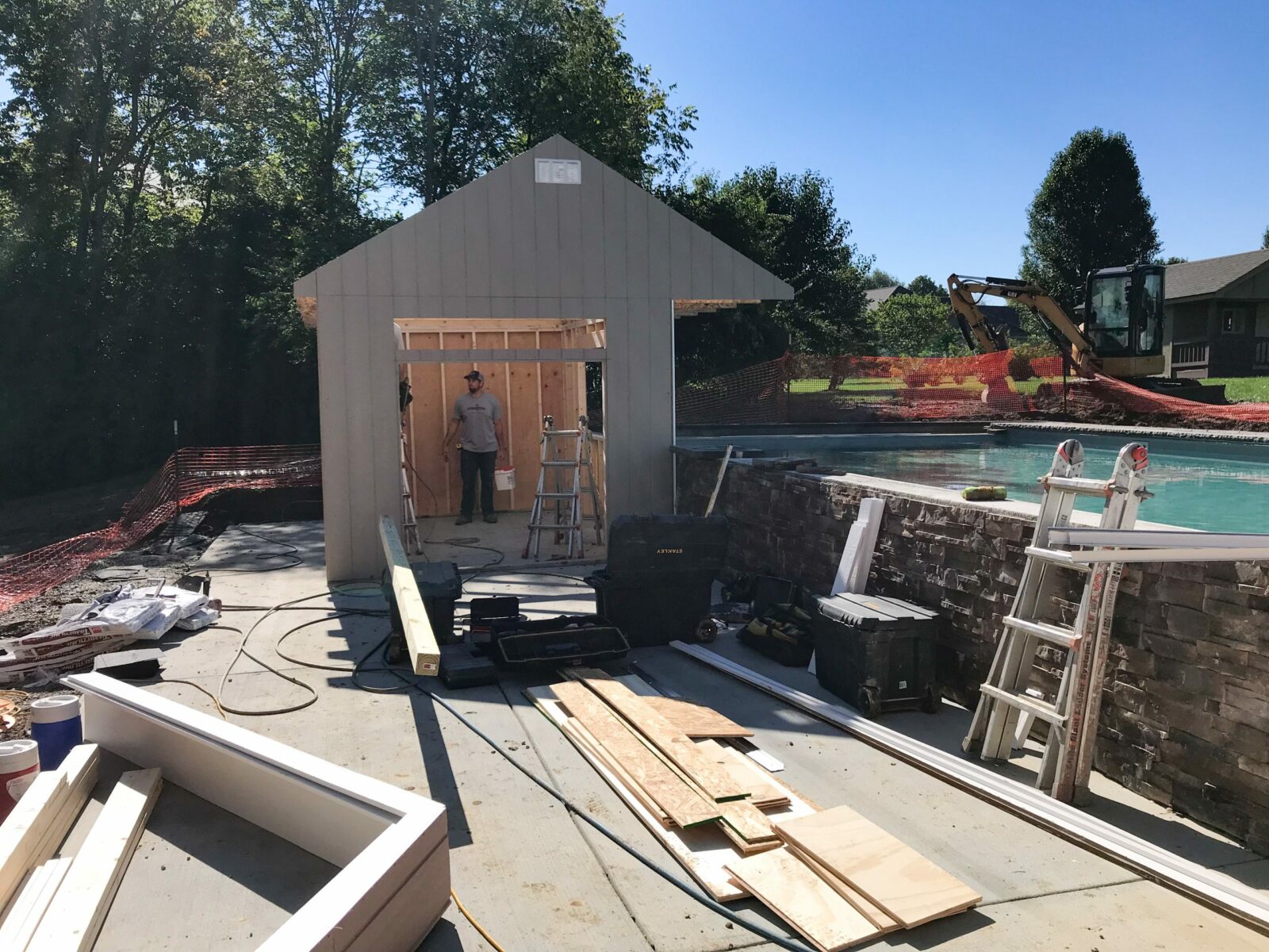 on site build prefab pool shed near columbus ohio